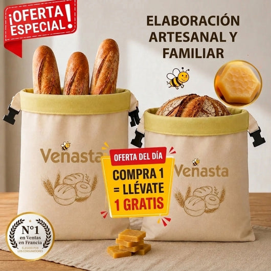 Bolsas Venasta Premium de cera de abeja y algodón 100 % — Lavables, para una conservación natural