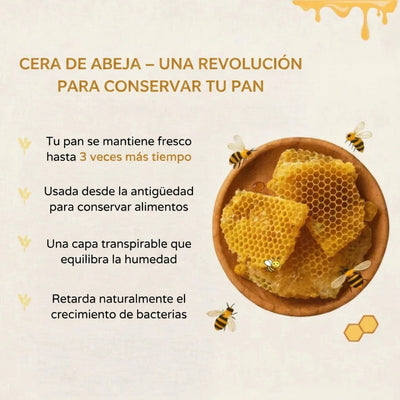 Bolsas Venasta Premium de cera de abeja y algodón 100 % — Lavables, para una conservación natural
