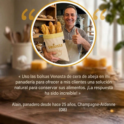 Bolsas Venasta Premium de cera de abeja y algodón 100 % — Lavables, para una conservación natural